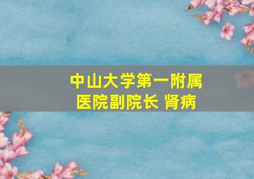 中山大学第一附属医院副院长 肾病